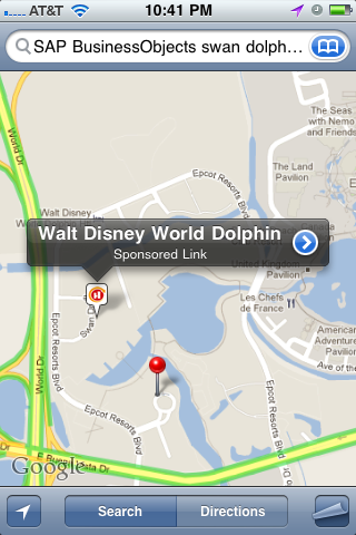 iPhone Map Walt Disney World SBOUC