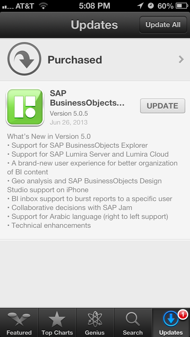 SAP BusinessObjects Mobile 5.0 on iTunes