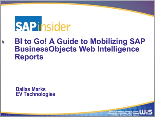SAP Mobile BI to Go at SAP Insider