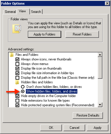 Microsoft Windows Show Hidden Files Folders and Drives