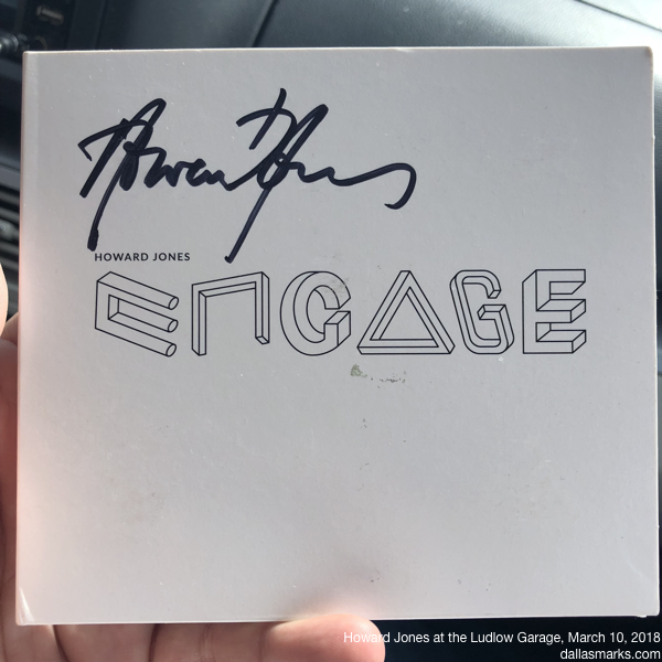Howard Jones Engage CD with autographed cover
