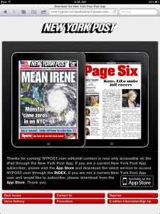 New York Post Mobile Pay Wall