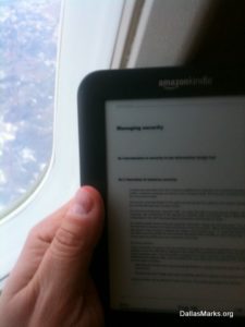 Amazon Kindle on Airplane