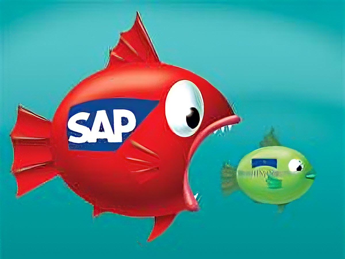 SAP fish eating BusinessObjects fish upscaled