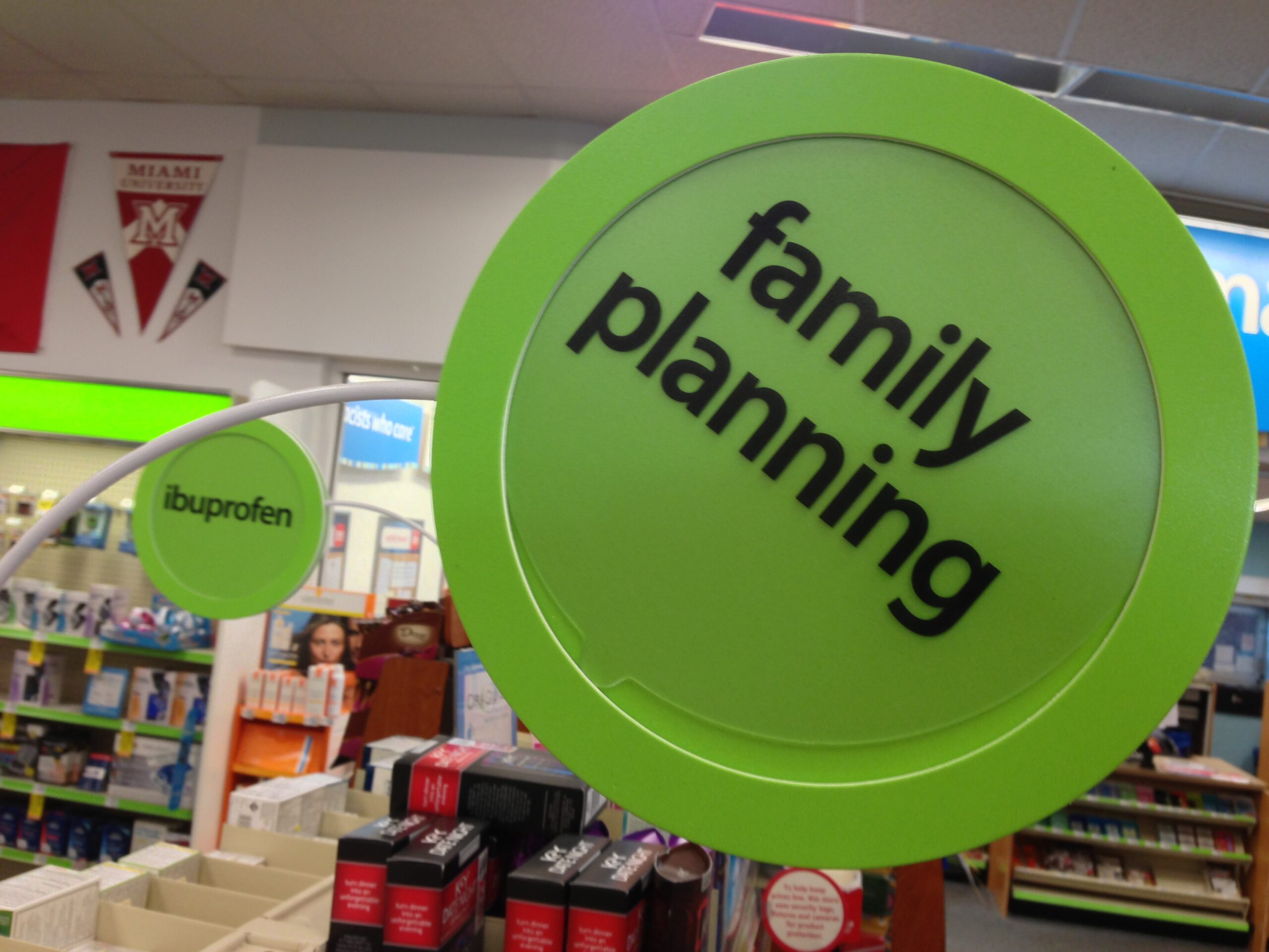 Family planning sign at CVS
