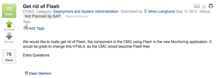 SAP Idea Place Eliminate Flash from CMC Monitoring
