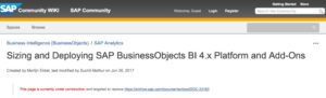 SAP Sizing Wiki for SAP BusinessObjects