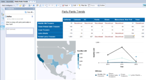 Web Intelligence report with commentary